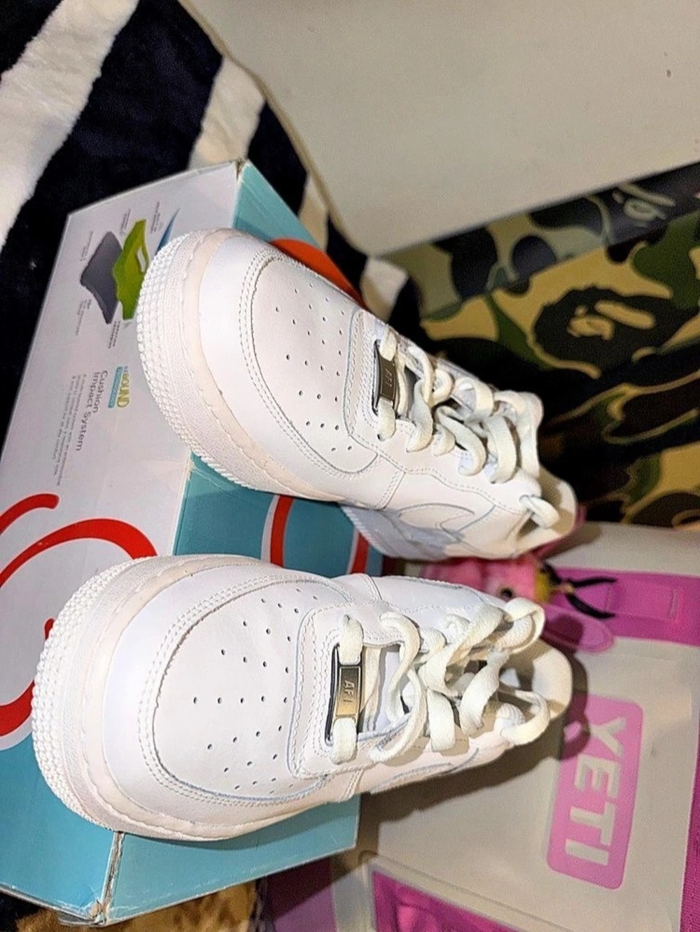 Nike Air Force 1 White Girls US 6.5Y Sneakers